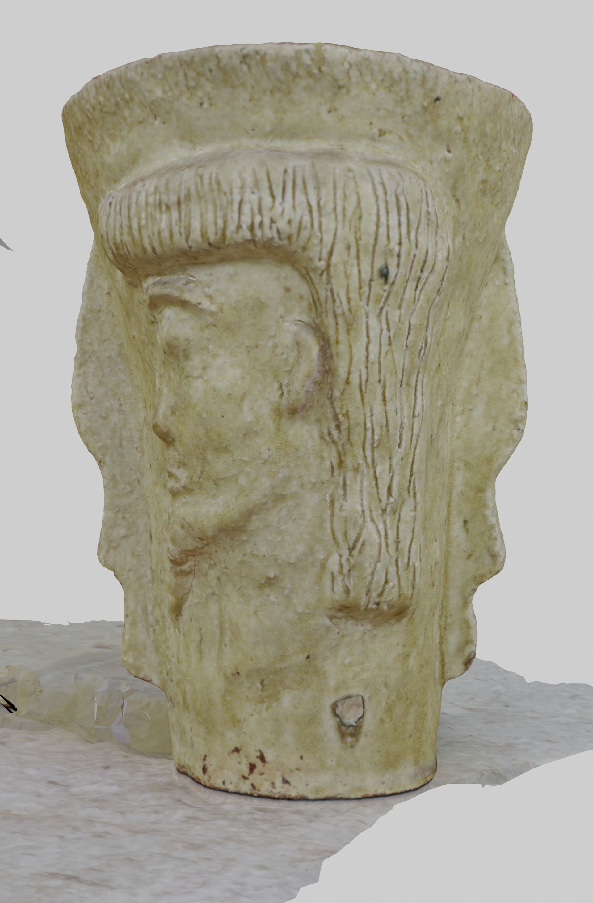 Unique Antic Vase with Faces Photo Scan 3D model_11