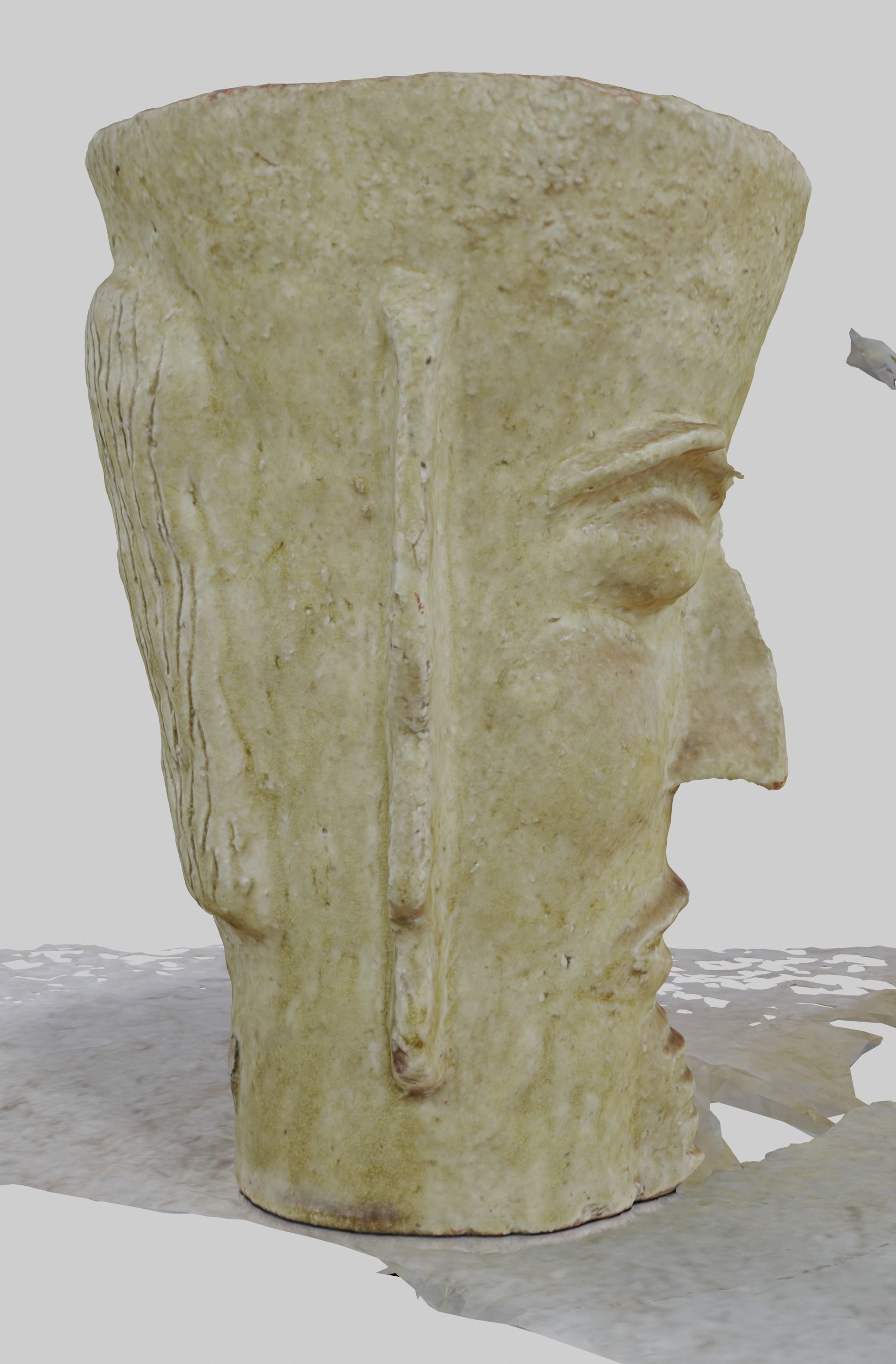 Unique Antic Vase with Faces Photo Scan 3D model_17