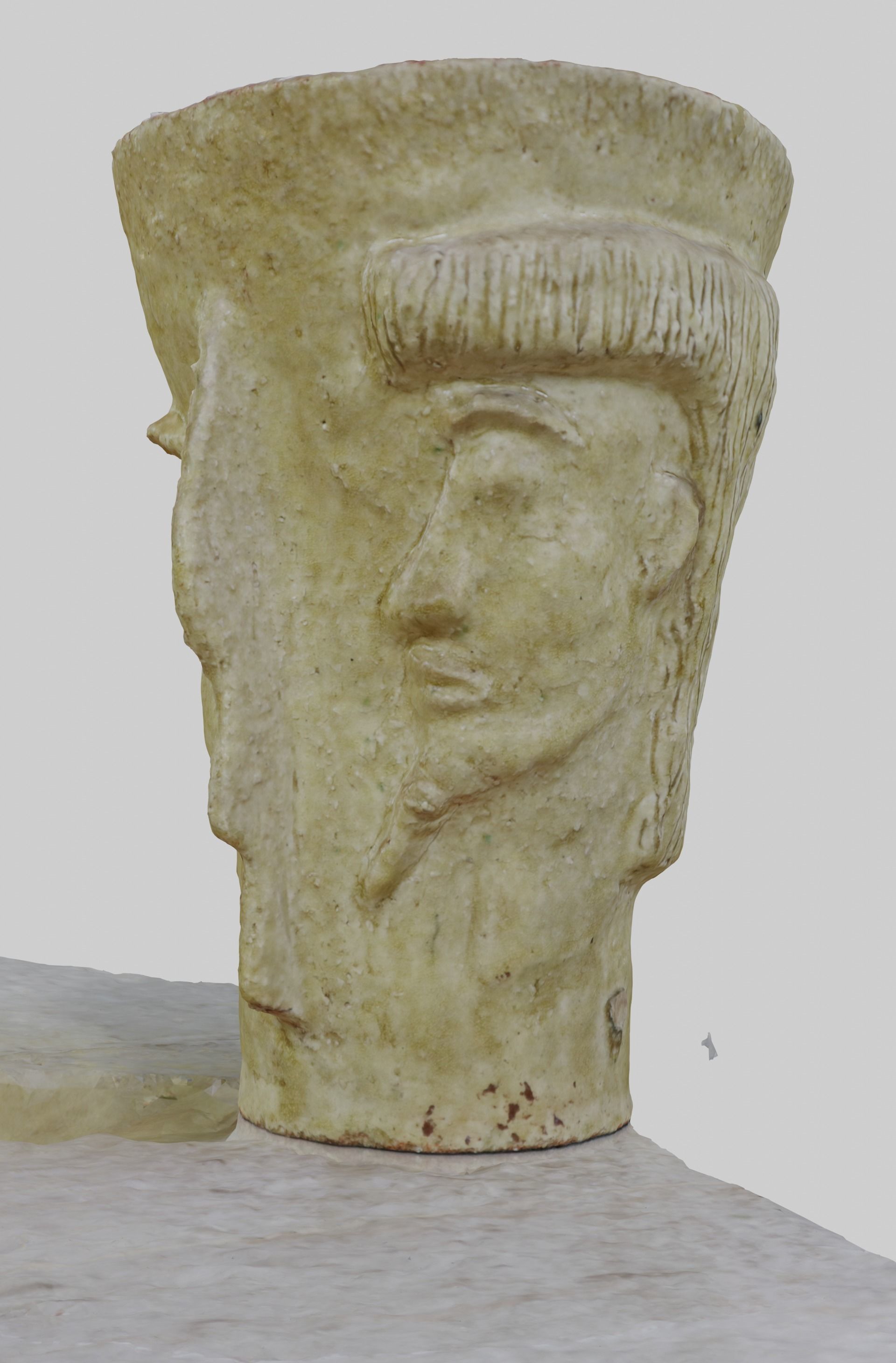 Unique Antic Vase with Faces Photo Scan 3D model_8