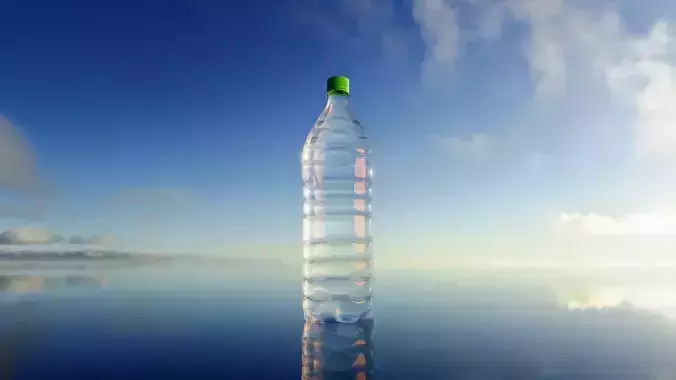 Photorealistic Plastic Water Bottle - Low Poly 3D Model