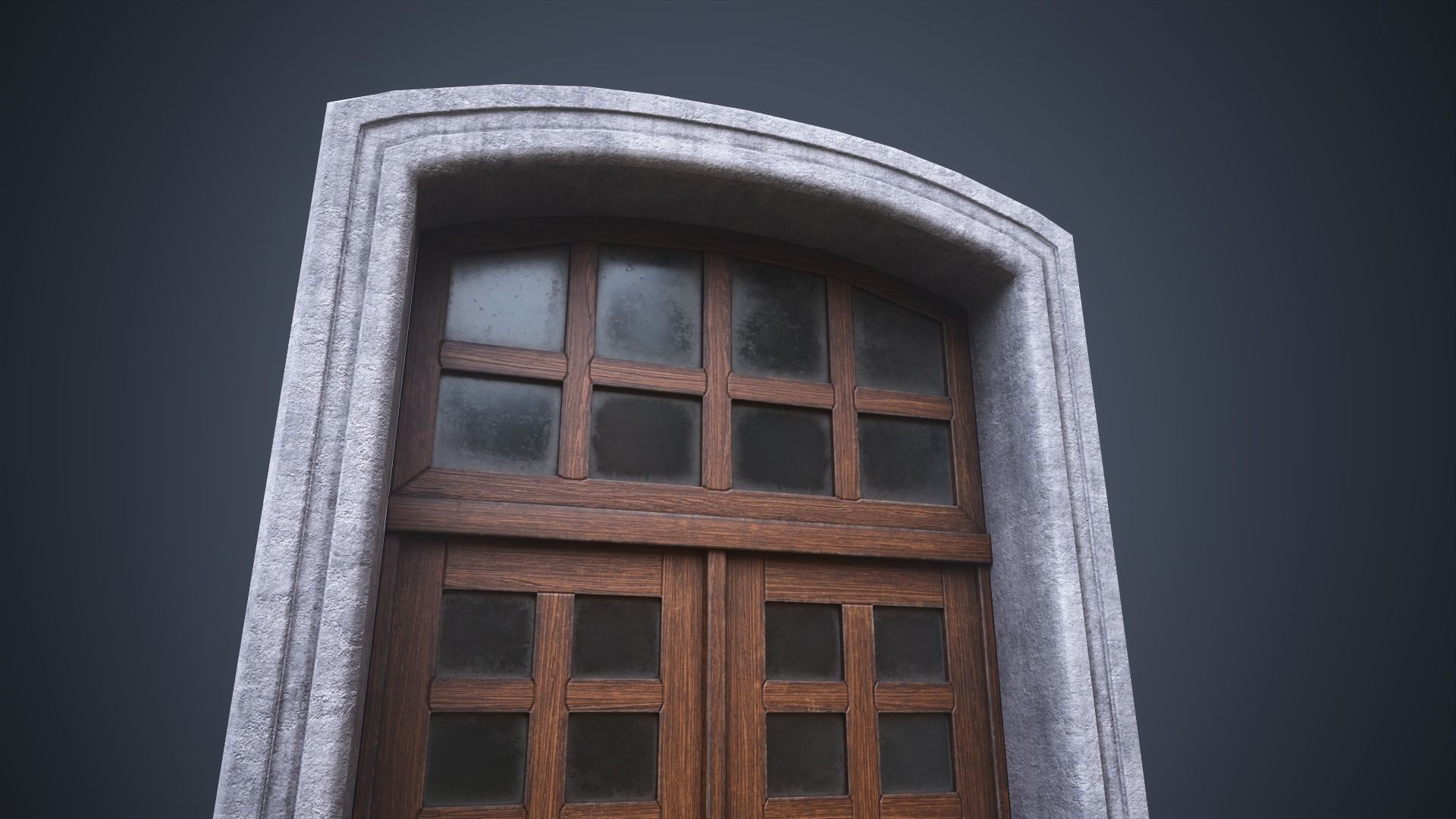 Old front door Low-poly 3D model_5