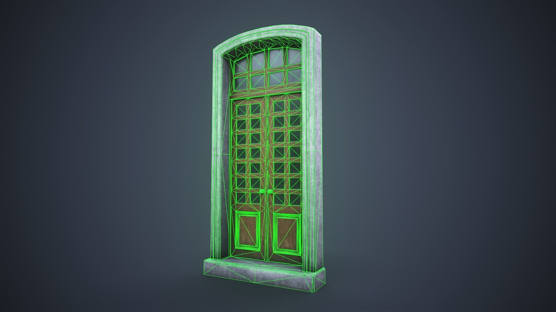 Old front door Low-poly 3D model_8
