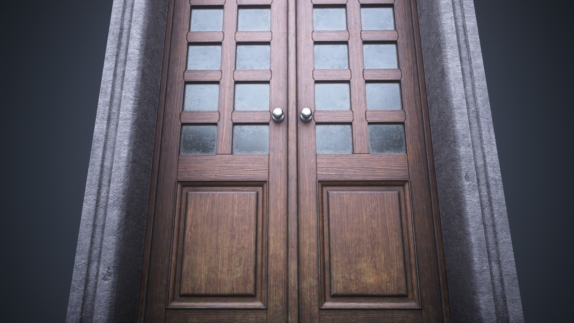 Old front door Low-poly 3D model_6