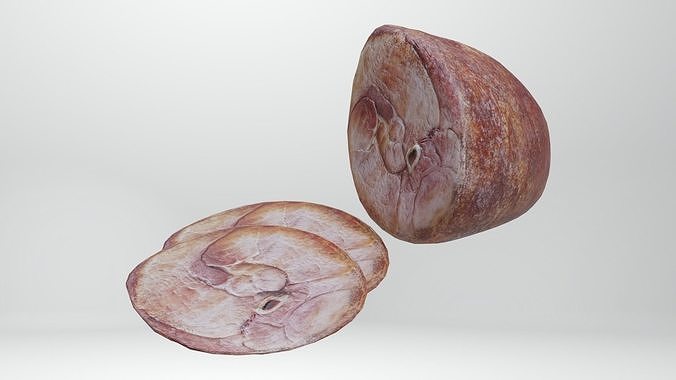 Ham Pork Food Low-poly 3D model 6