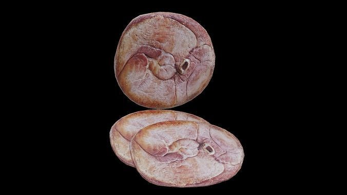 Ham Pork Food Low-poly 3D model 4