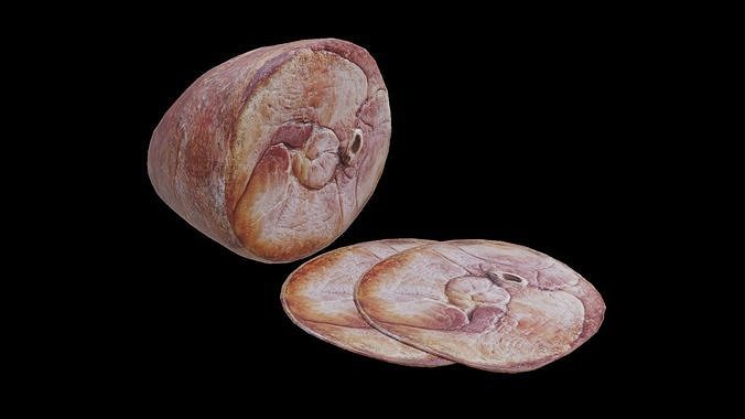 Ham Pork Food Low-poly 3D model 2