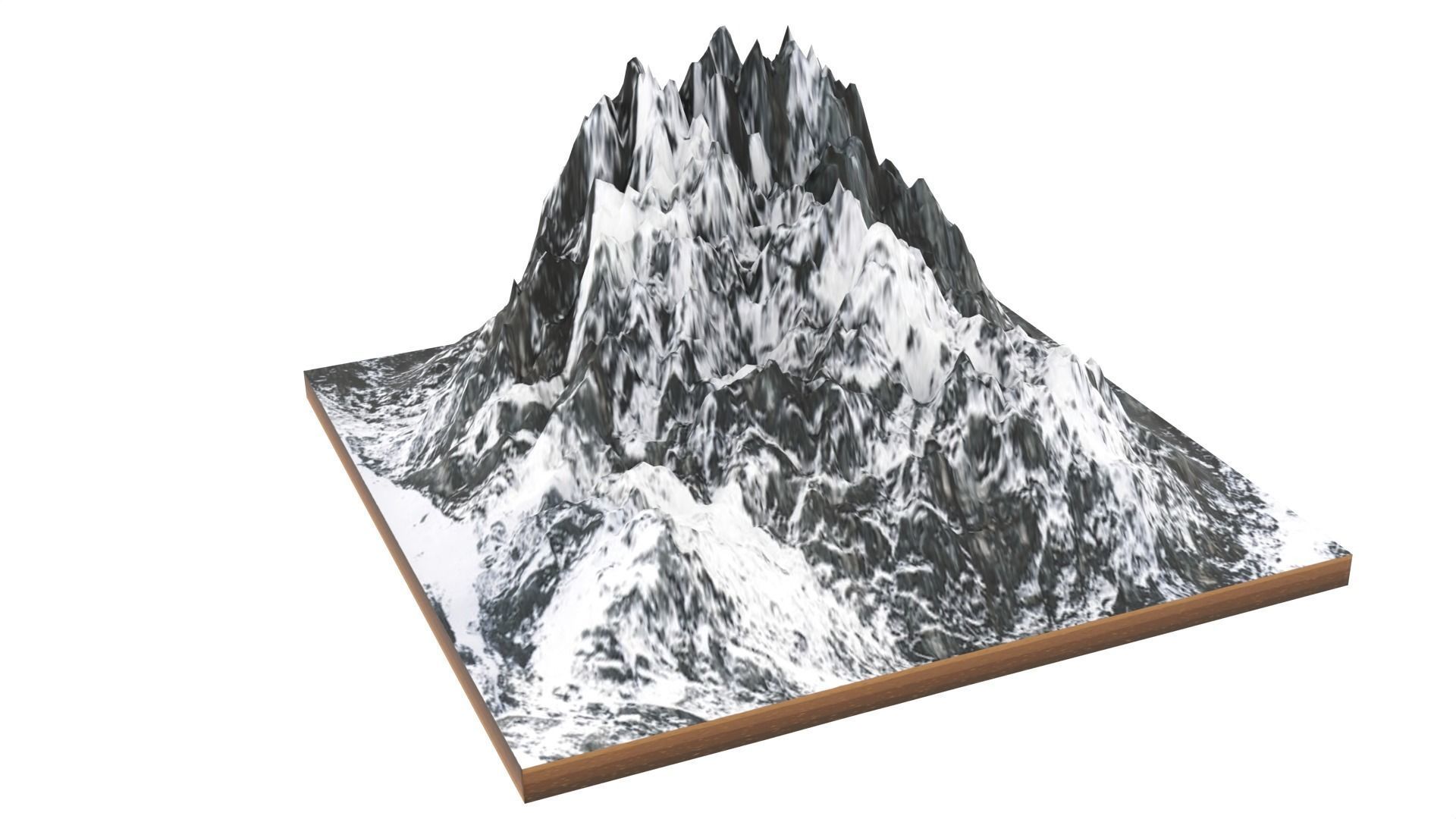 Volcano mountain with snow Low-poly 3D model_6