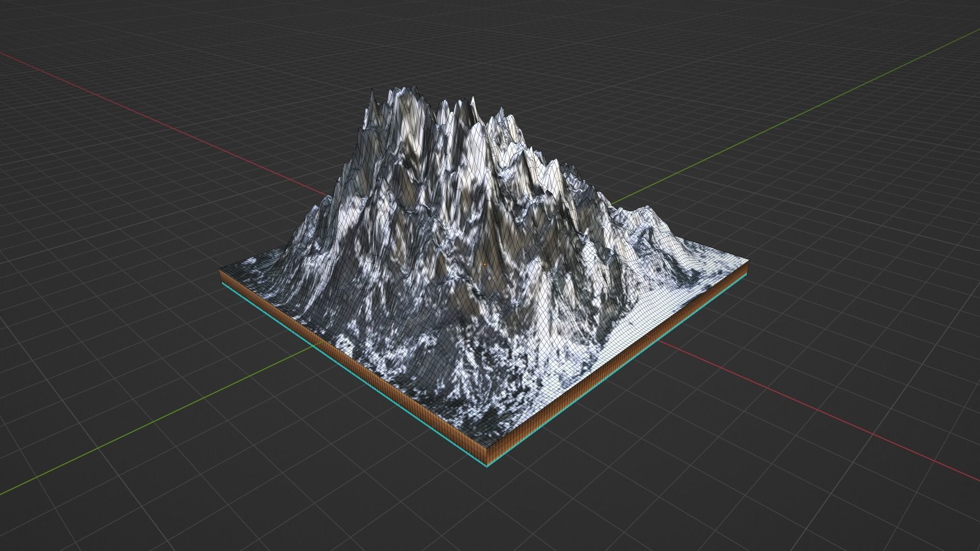 Volcano mountain with snow Low-poly 3D model_9