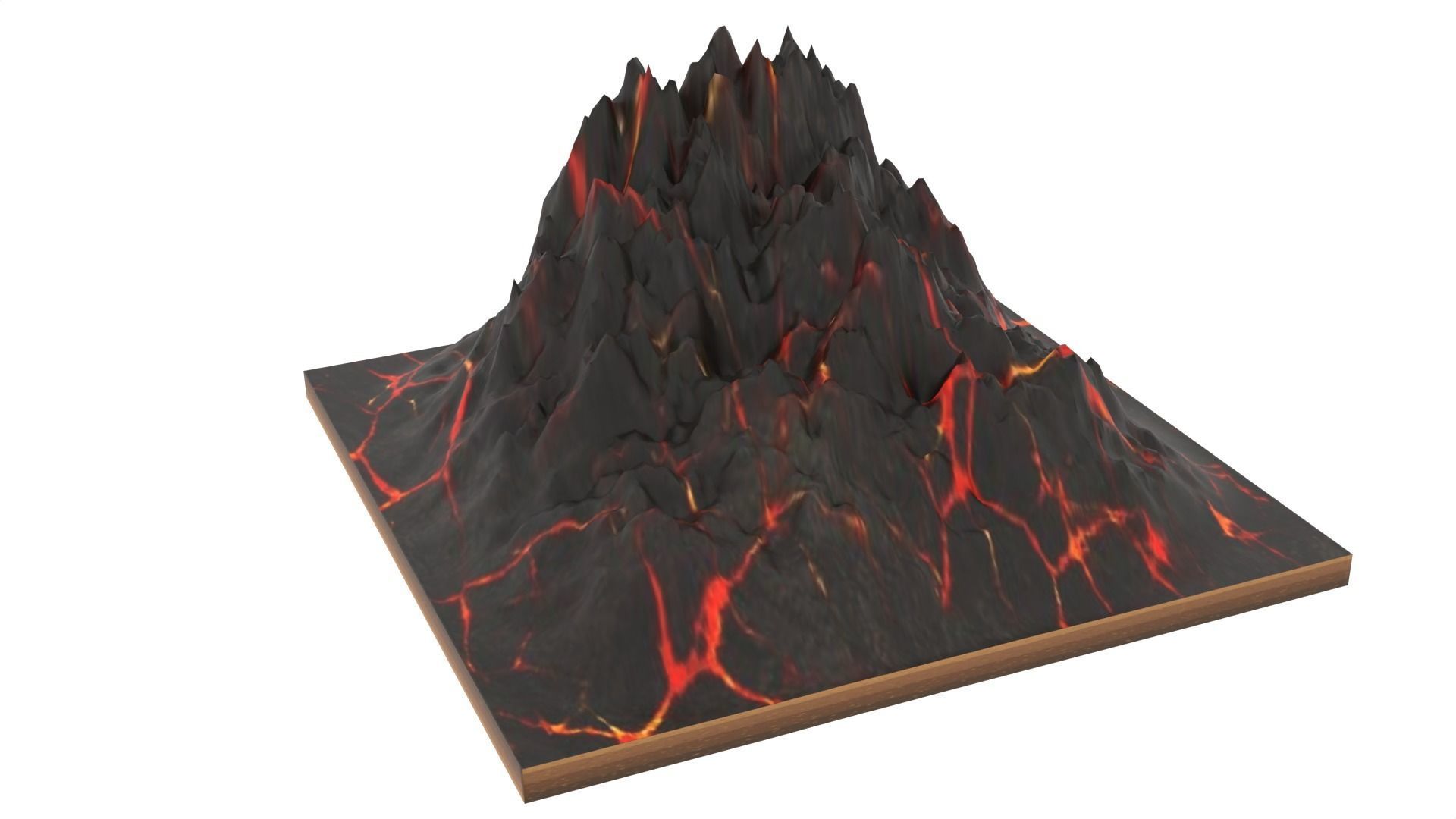 Mountain volcano Low-poly 3D model_6