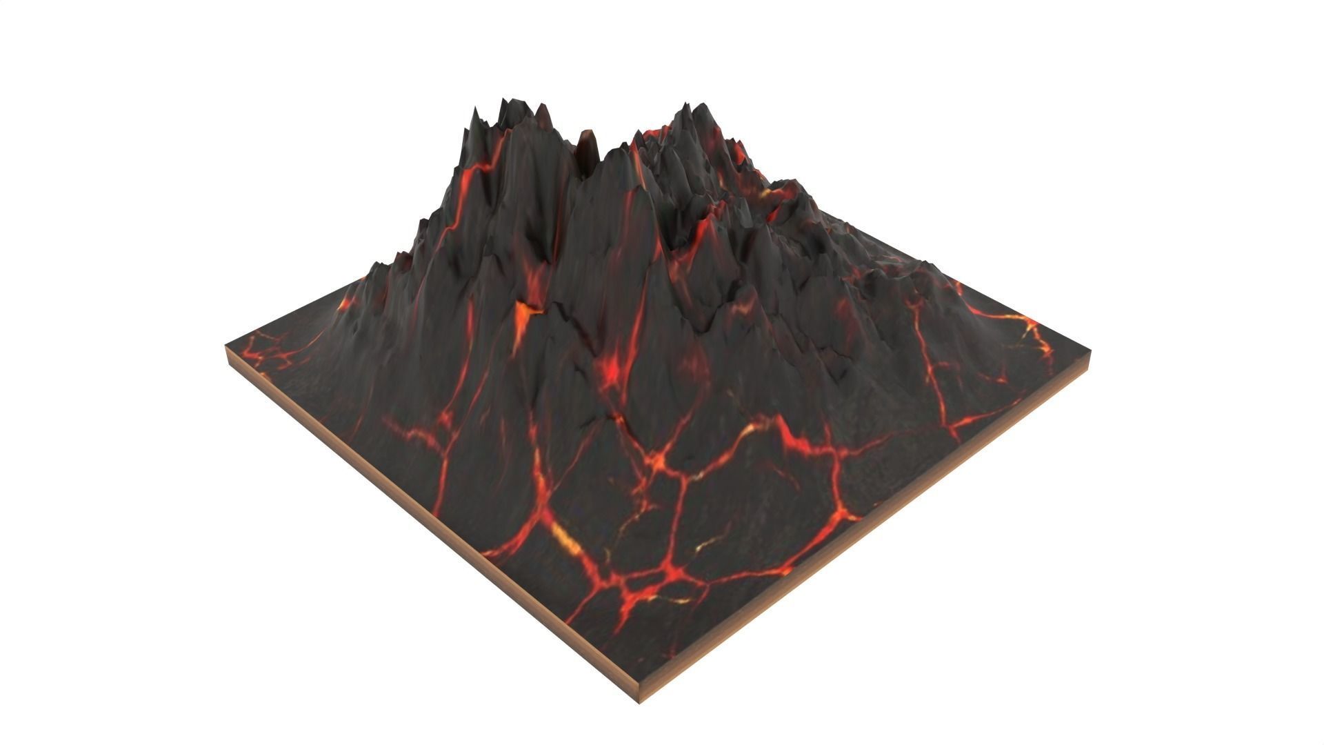 Mountain volcano Low-poly 3D model_5