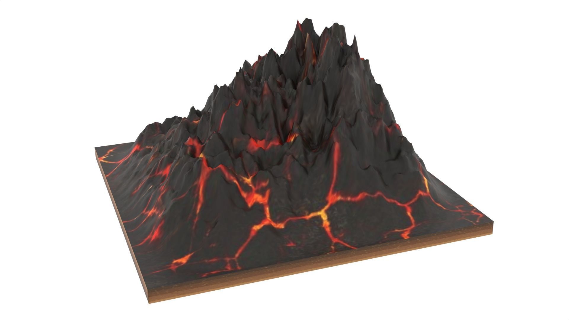 Mountain volcano Low-poly 3D model_3