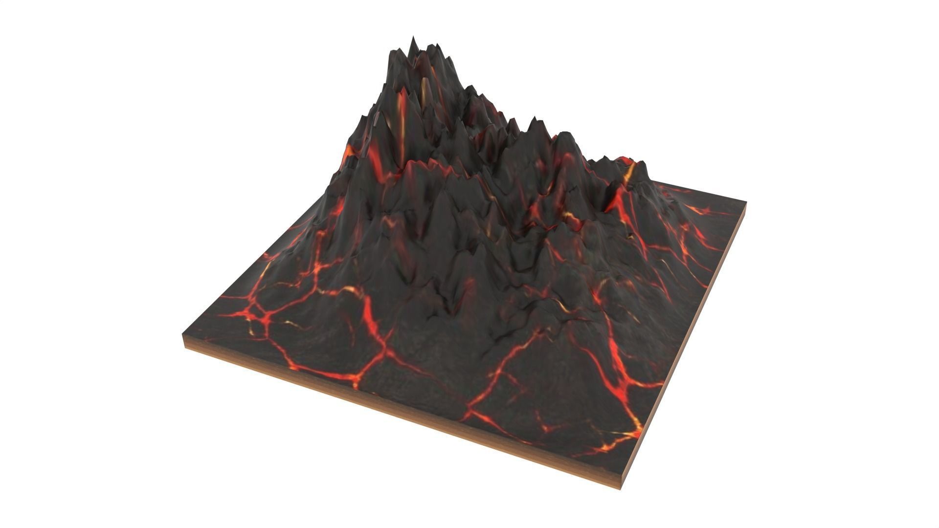Mountain volcano Low-poly 3D model_7