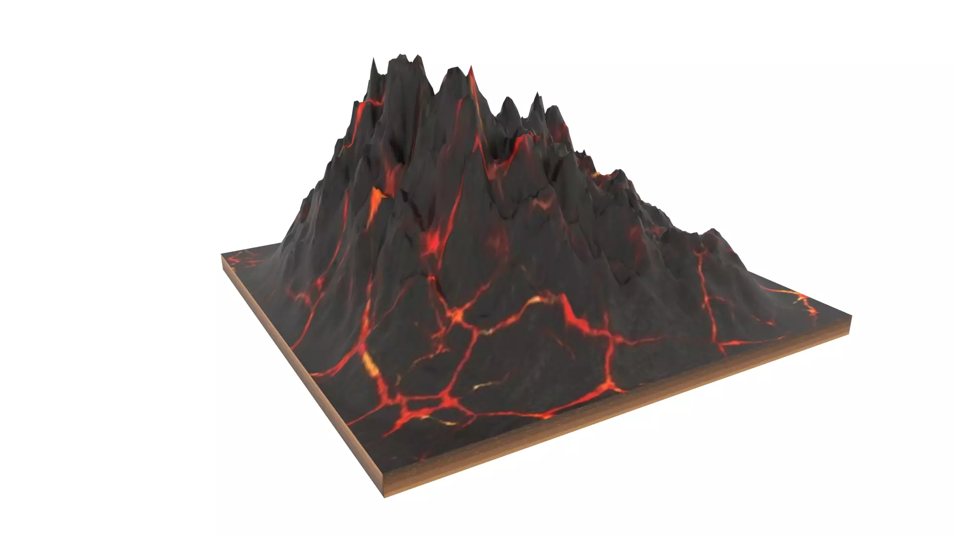 Mountain volcano Low-poly 3D model_0