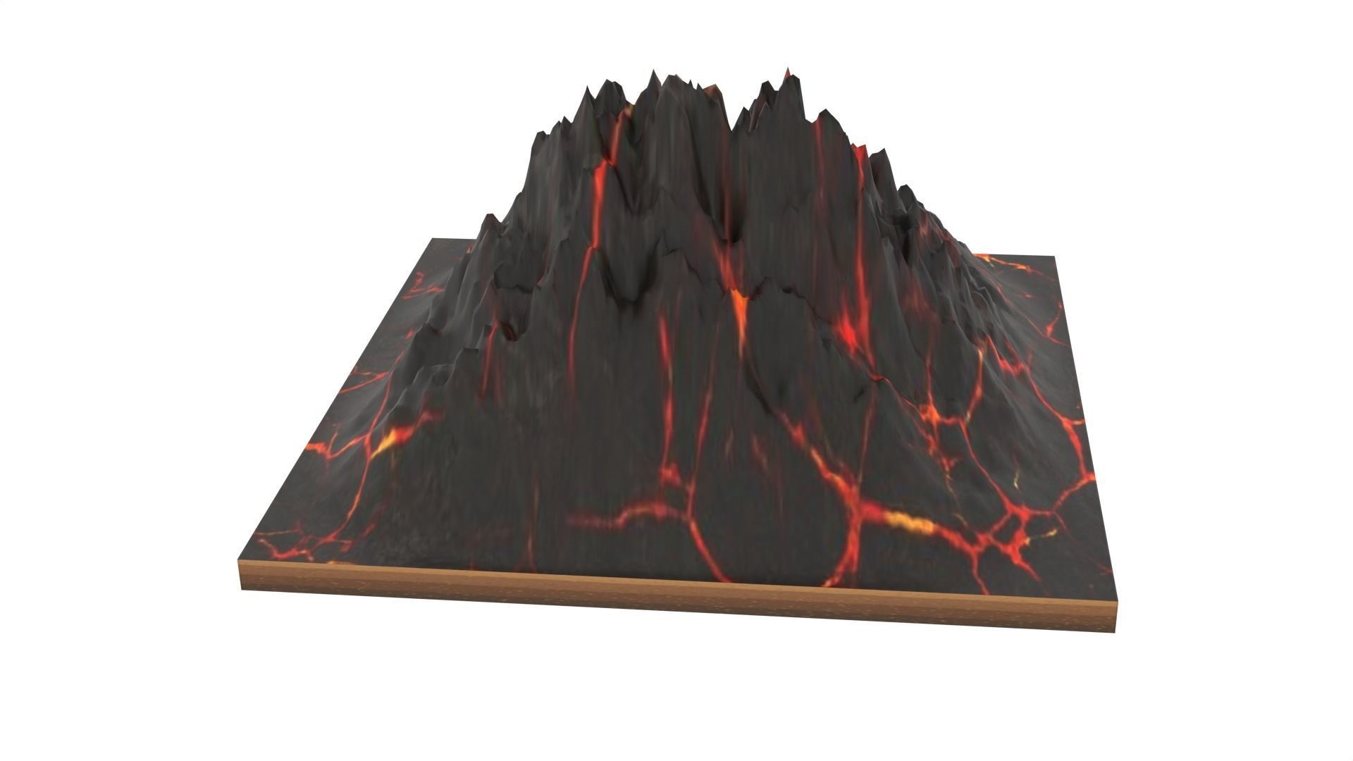 Mountain volcano Low-poly 3D model_1