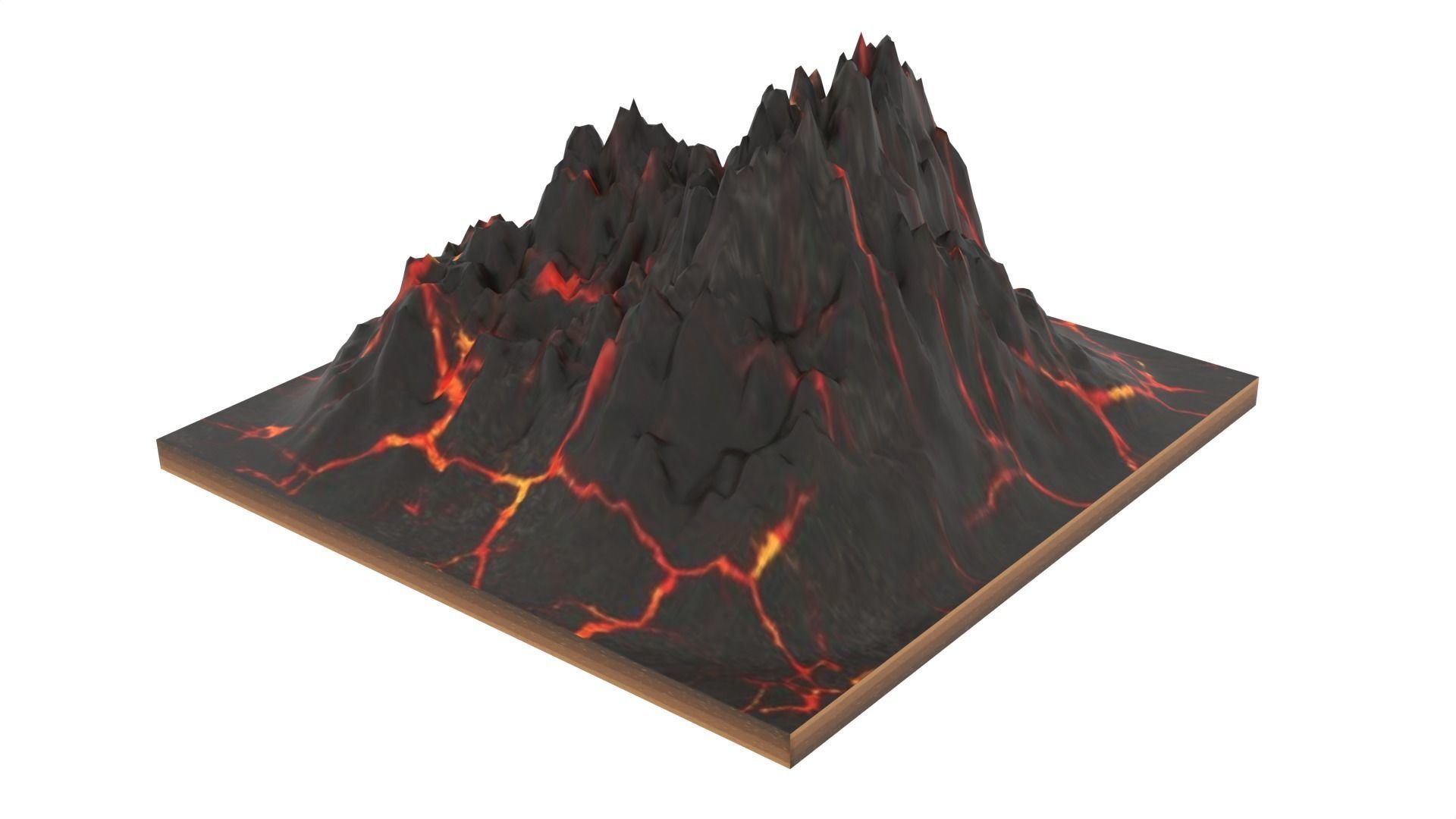 Mountain volcano Low-poly 3D model_2