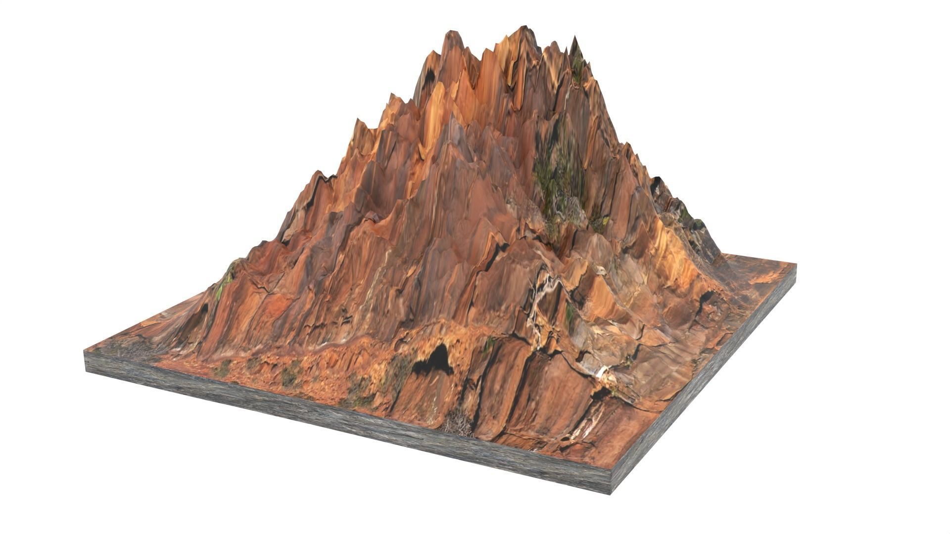Mountain made of wood Low-poly 3D model_4