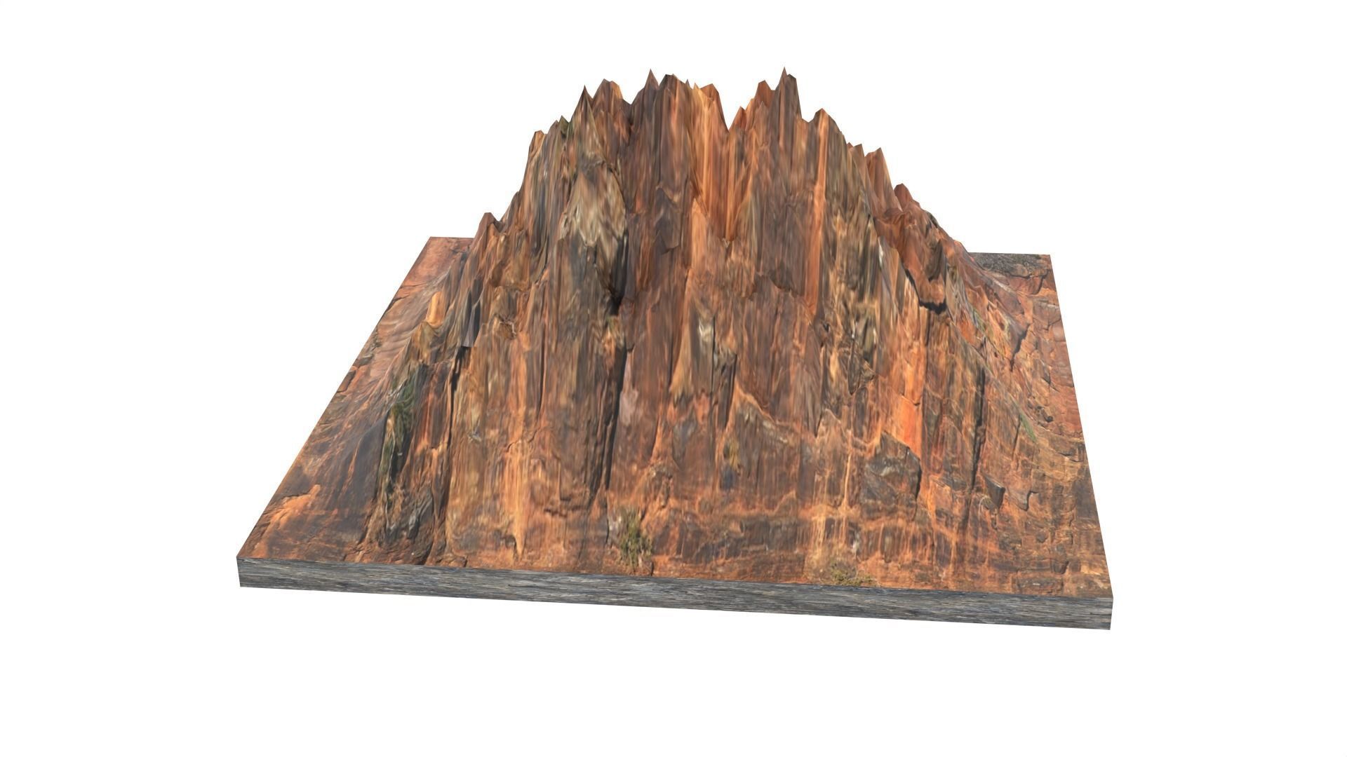 Mountain made of wood Low-poly 3D model_1