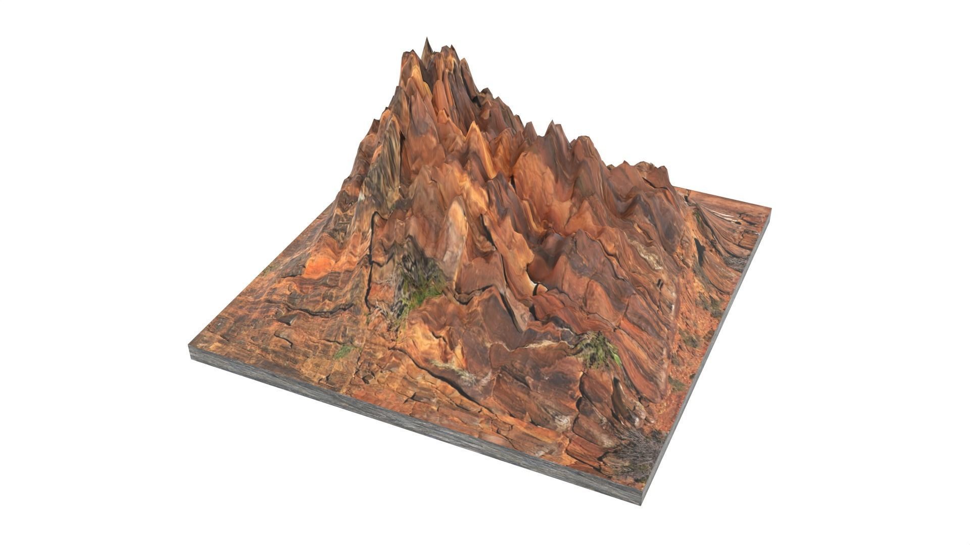 Mountain made of wood Low-poly 3D model_7