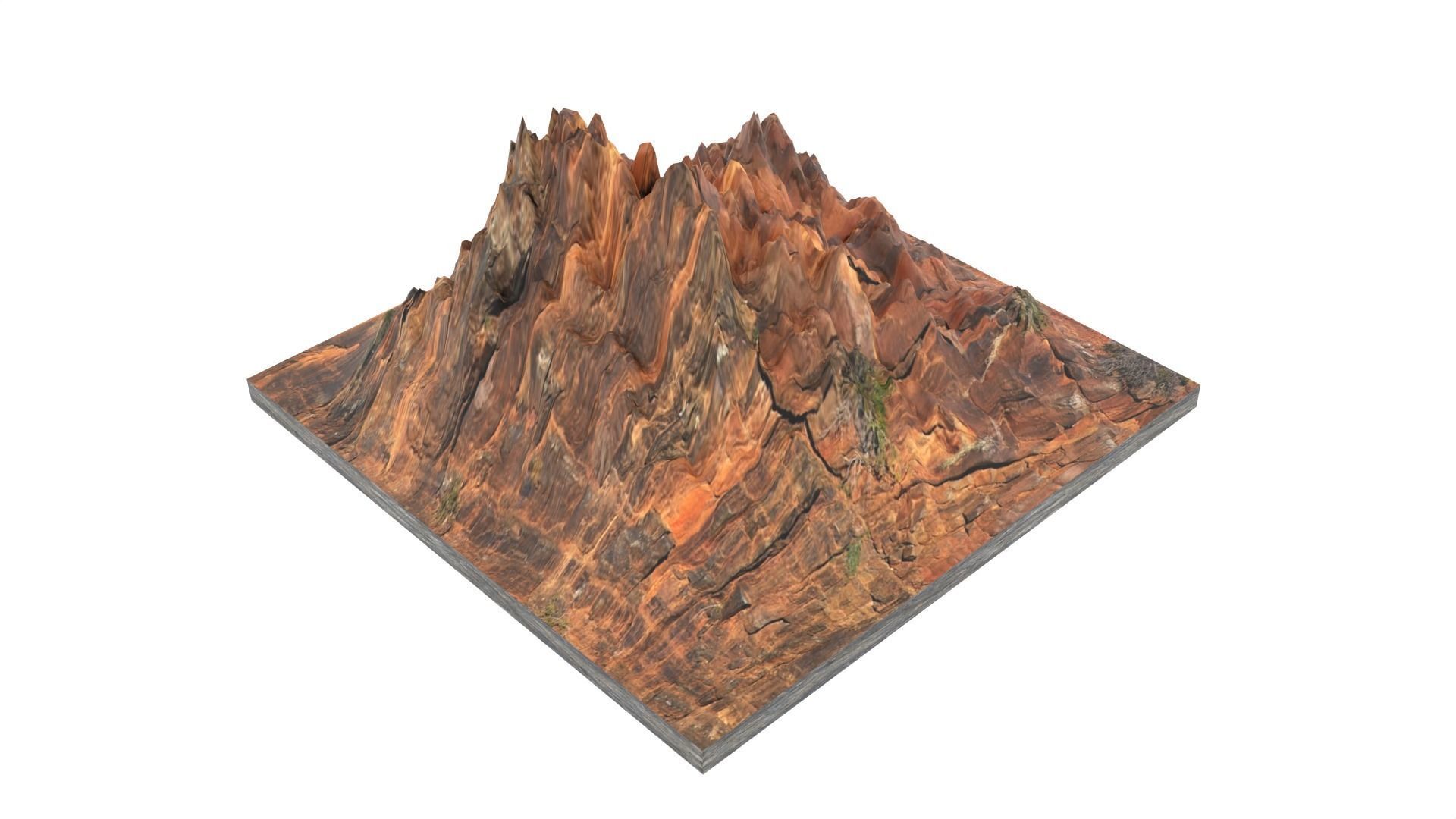 Mountain made of wood Low-poly 3D model_5