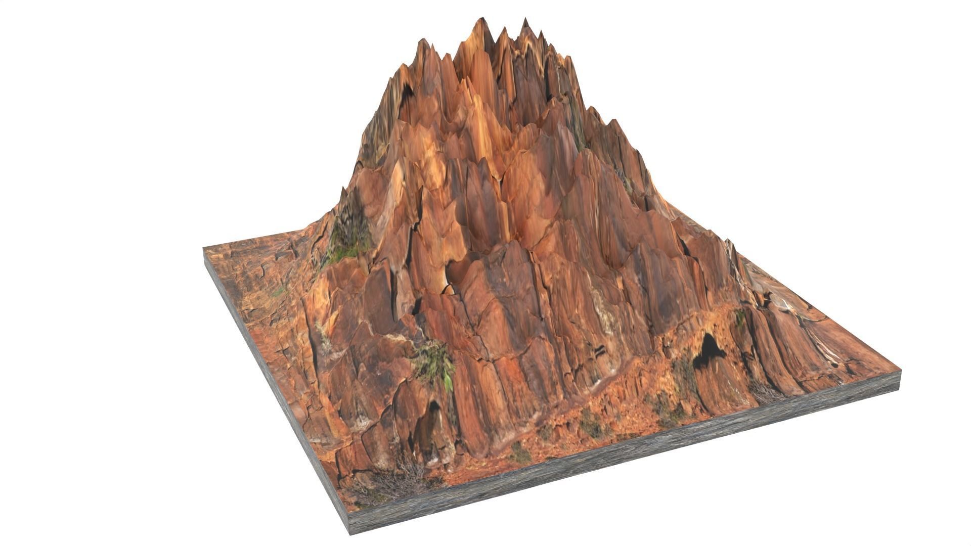 Mountain made of wood Low-poly 3D model_6