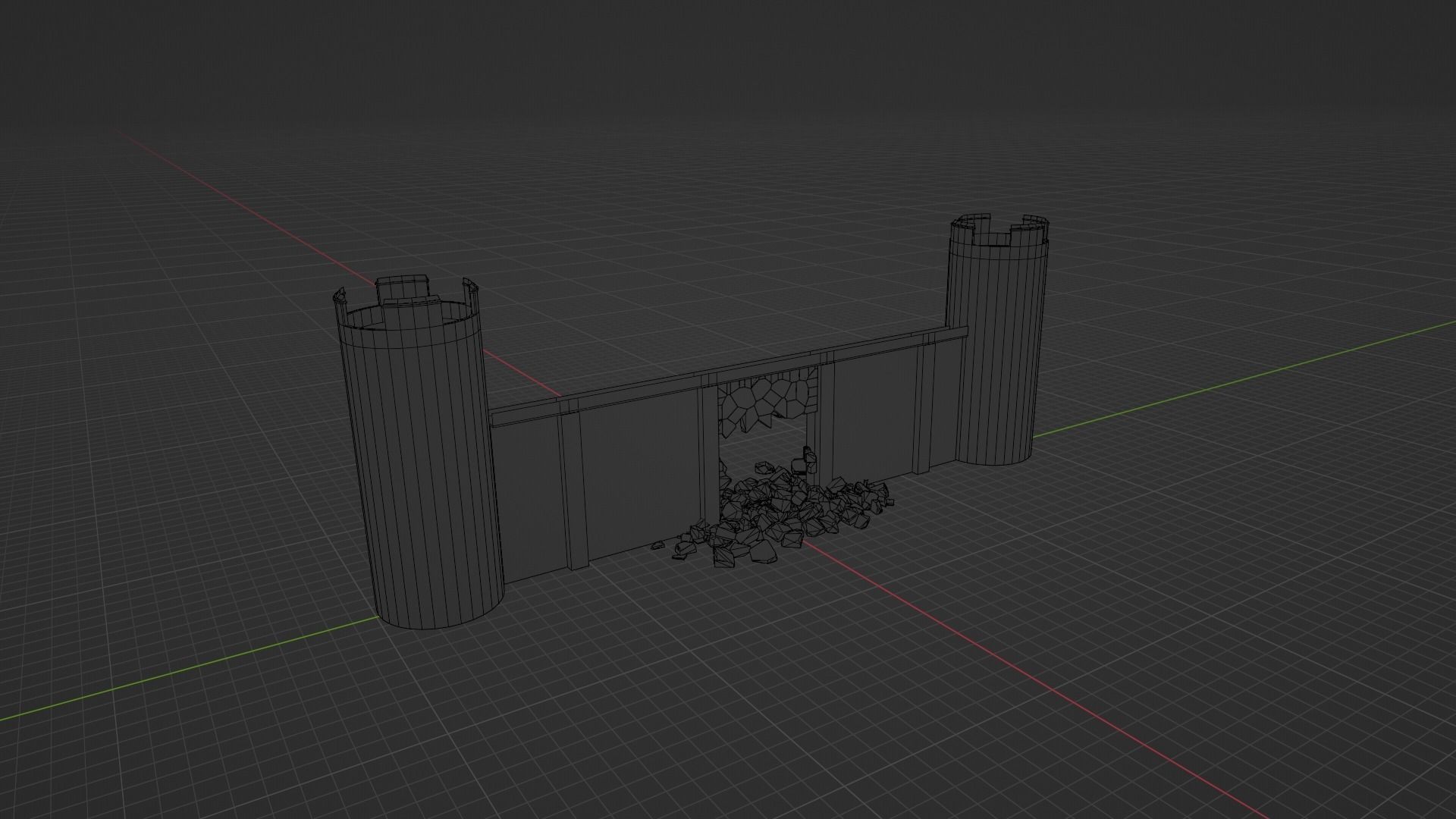 Ruined Castle Low-poly 3D model_9