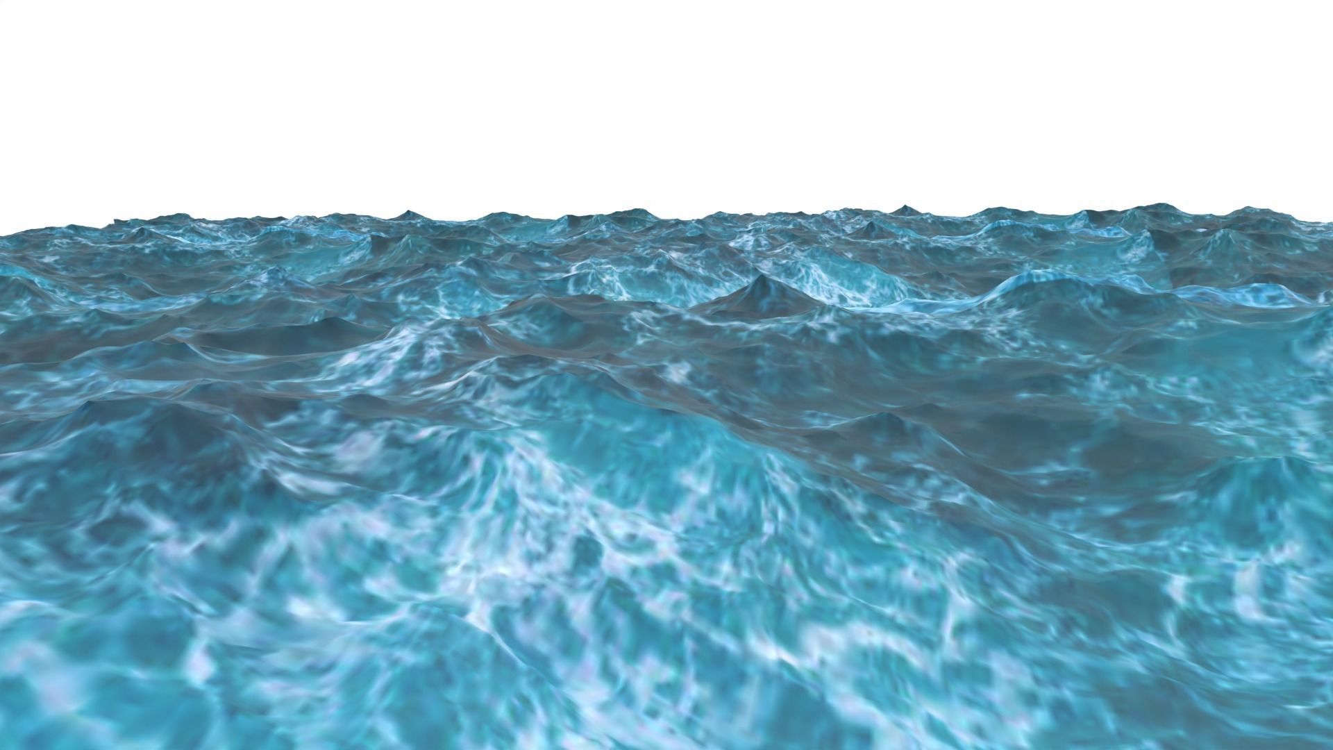 Ocean waves in Low-poly 3D model_1