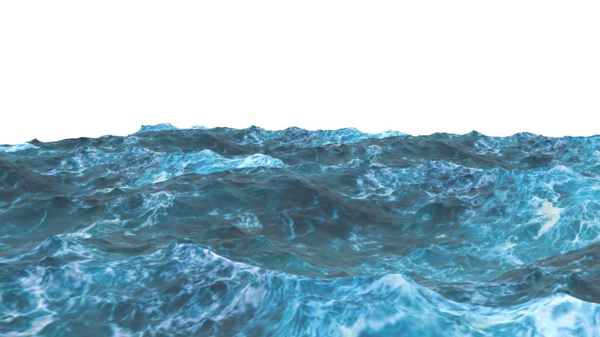 Ocean waves in Low-poly 3D model_7