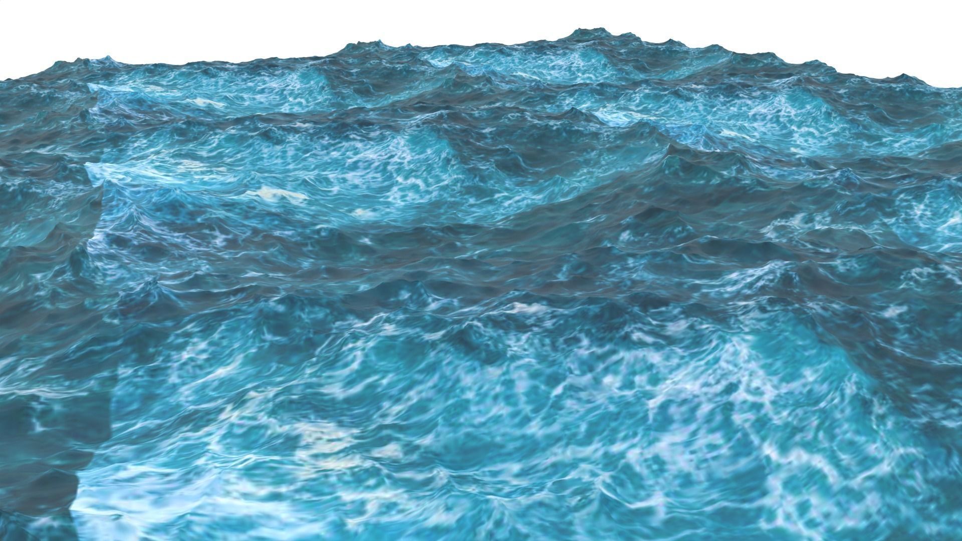 Ocean waves in Low-poly 3D model_4