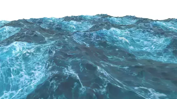 Ocean waves in Low-poly 3D model