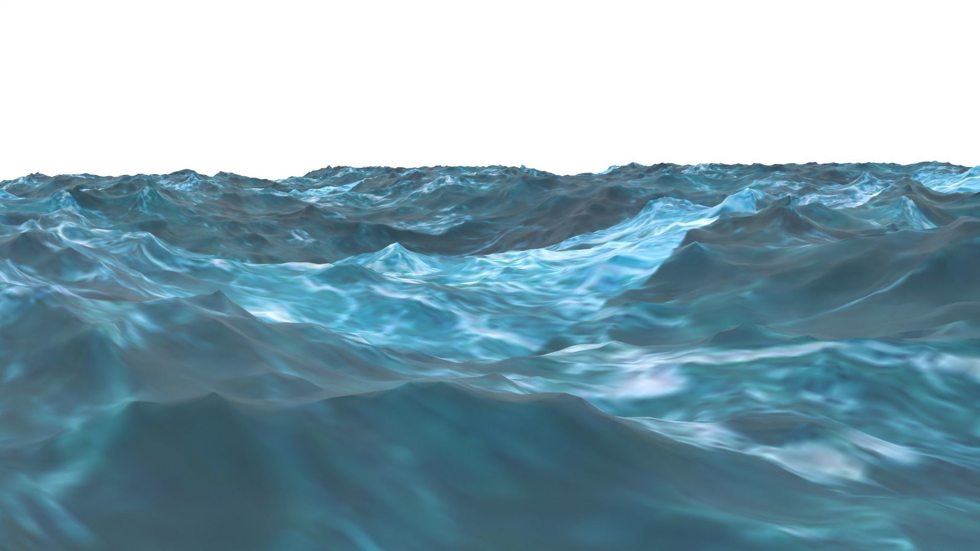 Ocean waves in Low-poly 3D model_5