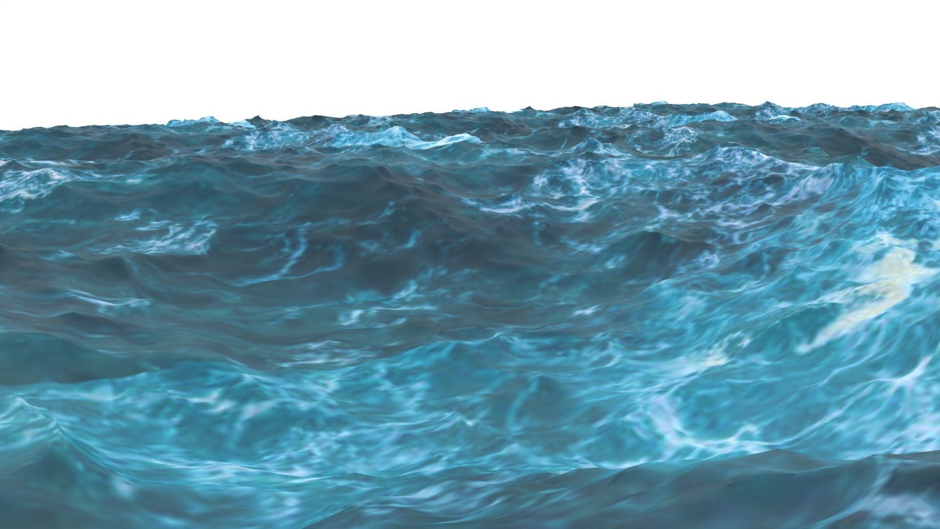 Ocean waves in Low-poly 3D model_3