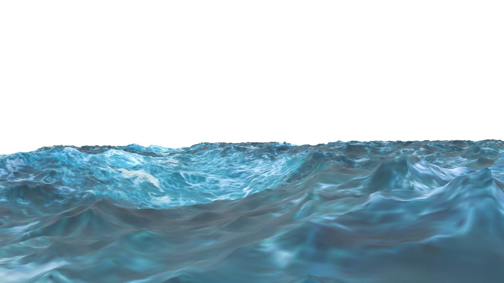 Ocean waves in Low-poly 3D model_6