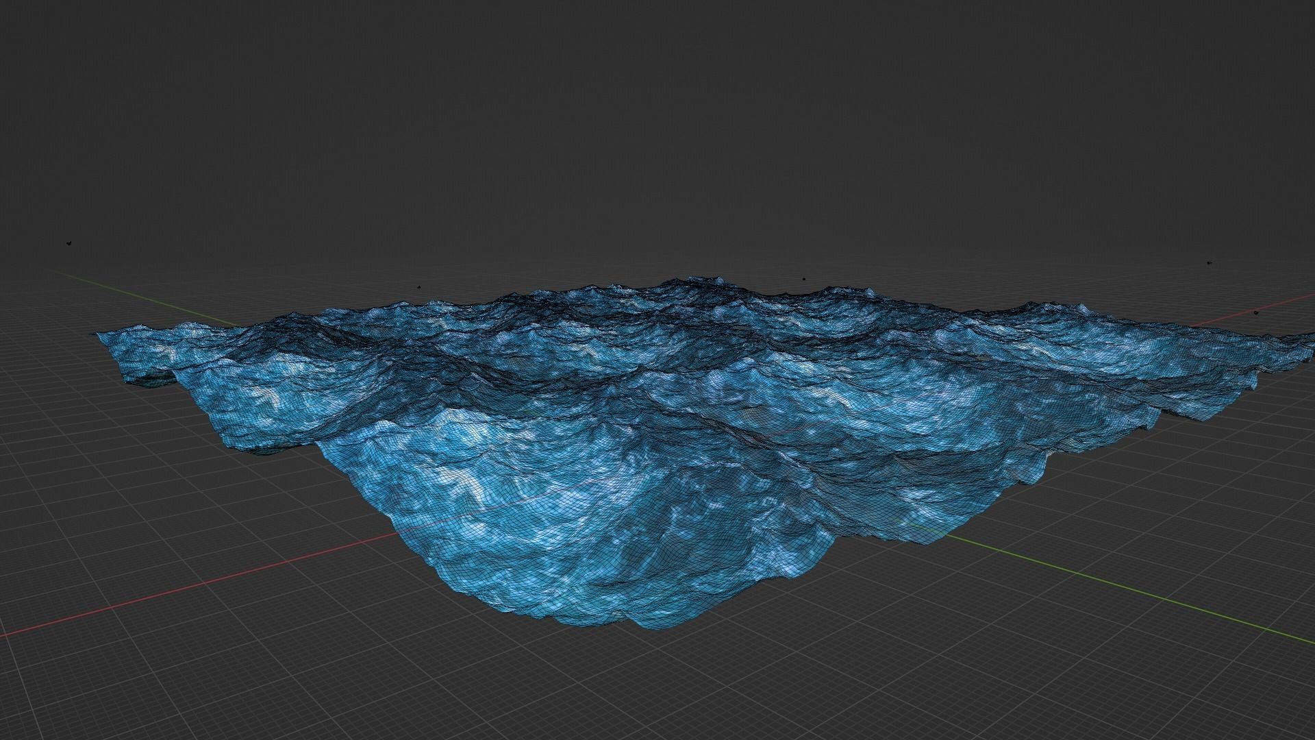 Ocean waves in Low-poly 3D model_9
