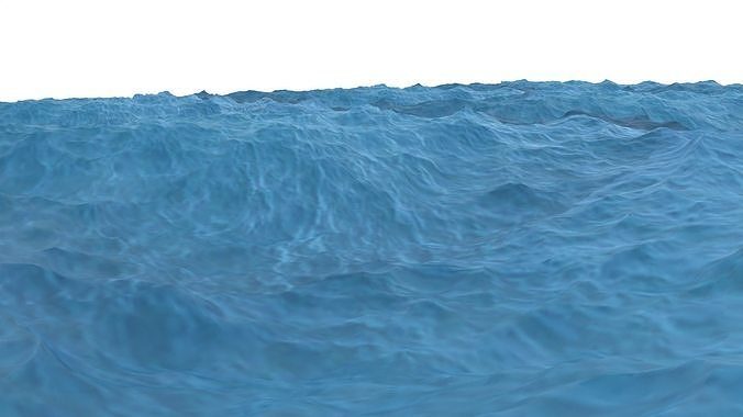 Ocean waves Low-poly 3D model