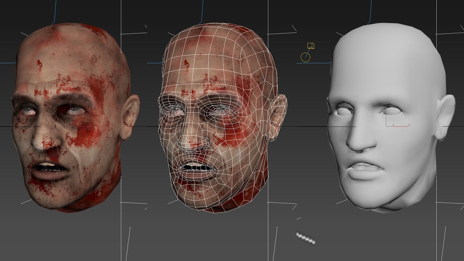 Lowpoly Human Severed Head Low-poly 3D model_5