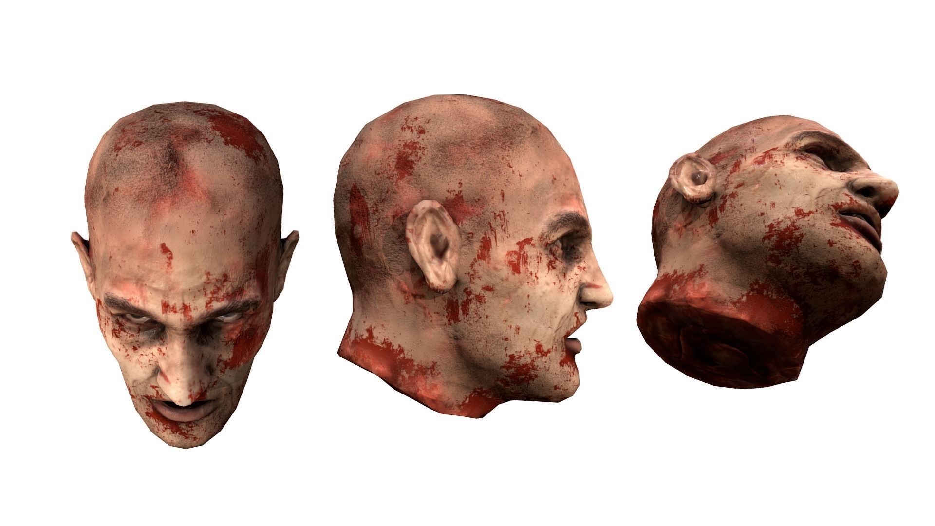 Lowpoly Human Severed Head Low-poly 3D model_2