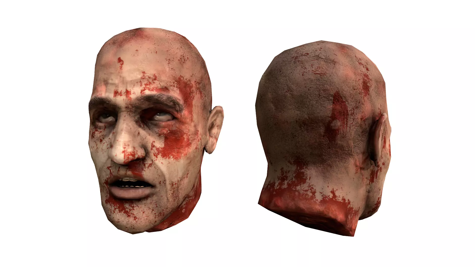 Lowpoly Human Severed Head Low-poly 3D model_0