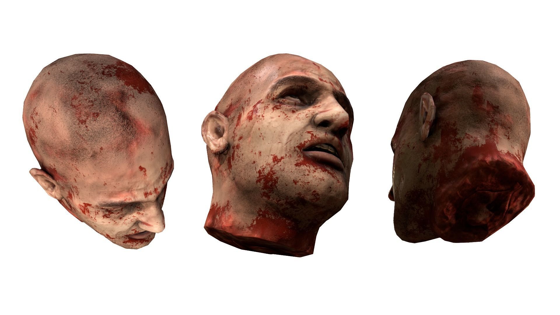 Lowpoly Human Severed Head Low-poly 3D model_1