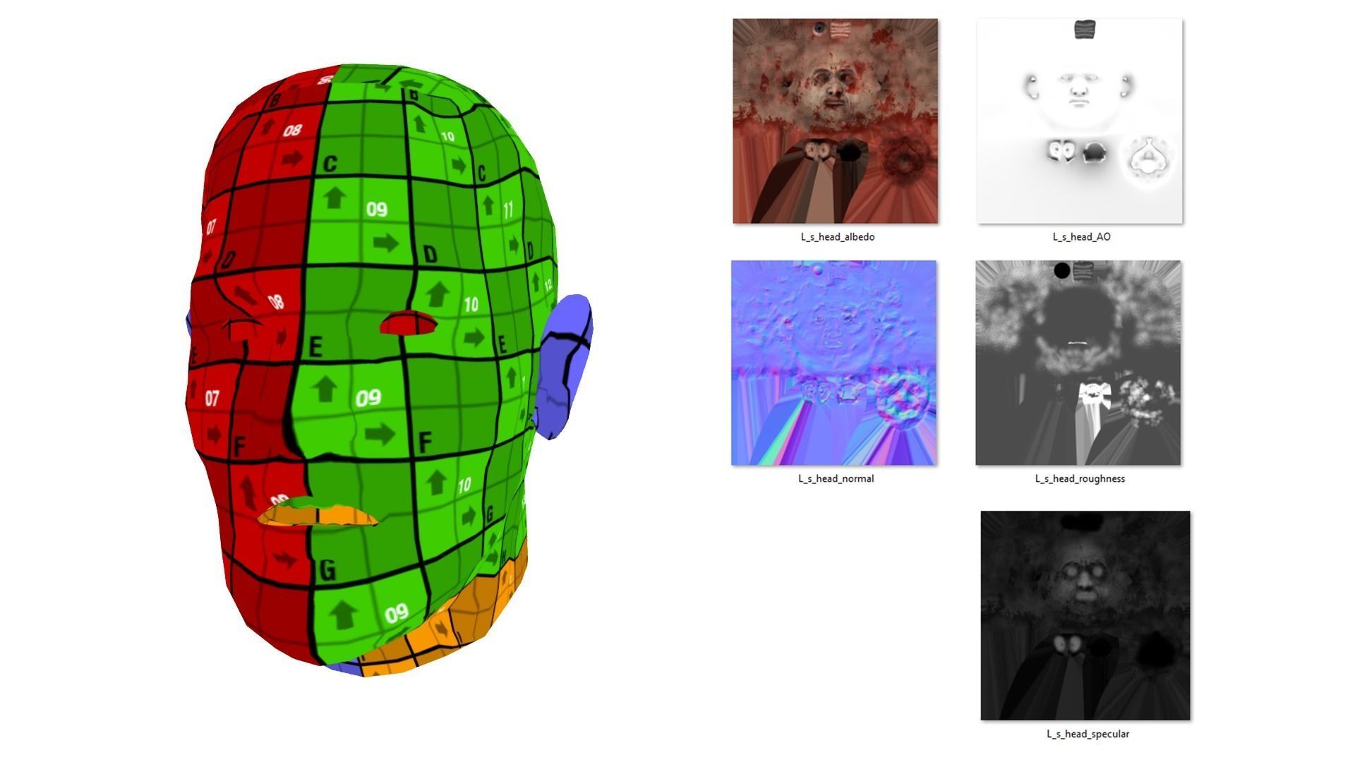Lowpoly Human Severed Head Low-poly 3D model_6