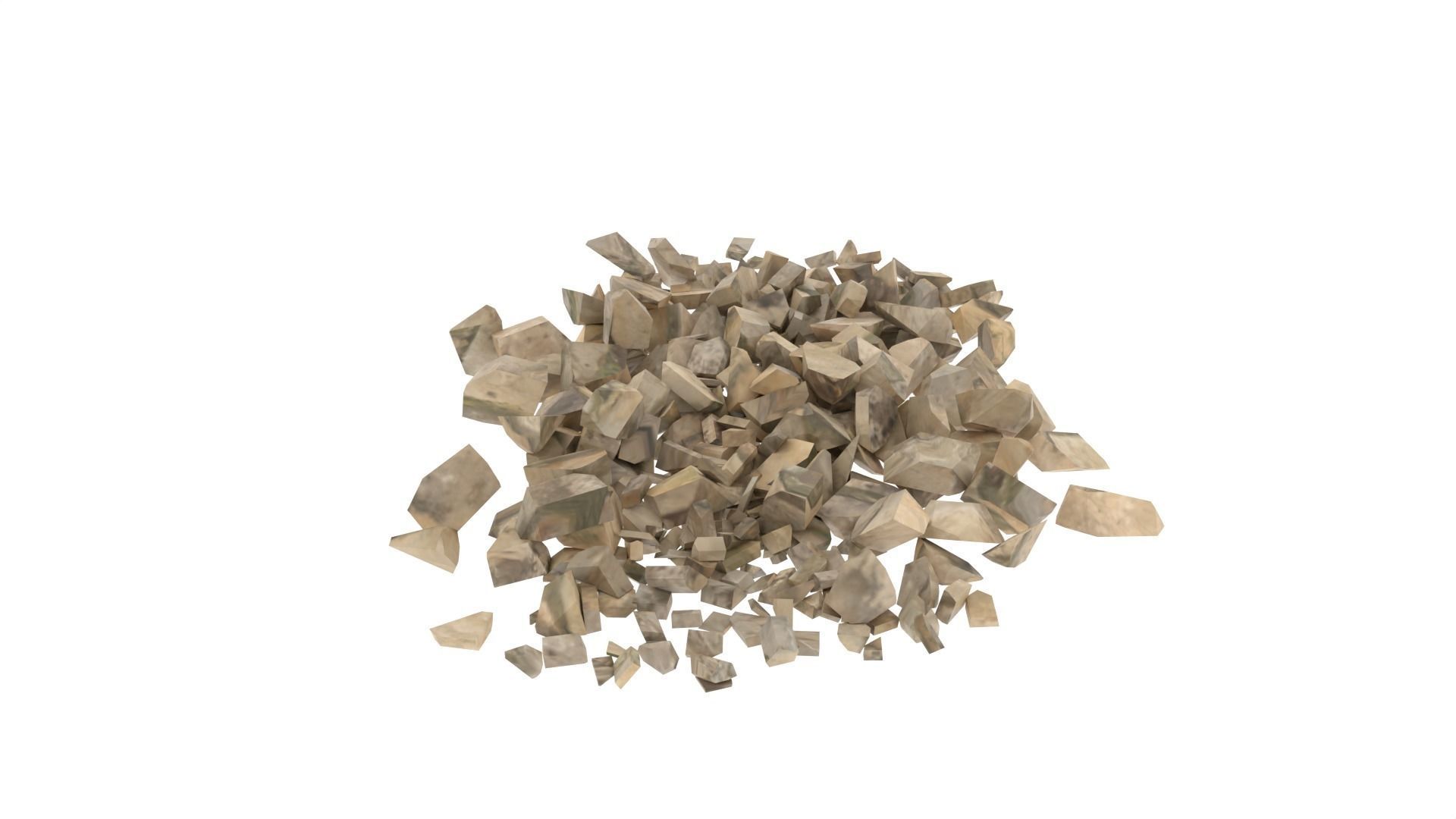 Stone pile of wood chips Low-poly 3D model_1