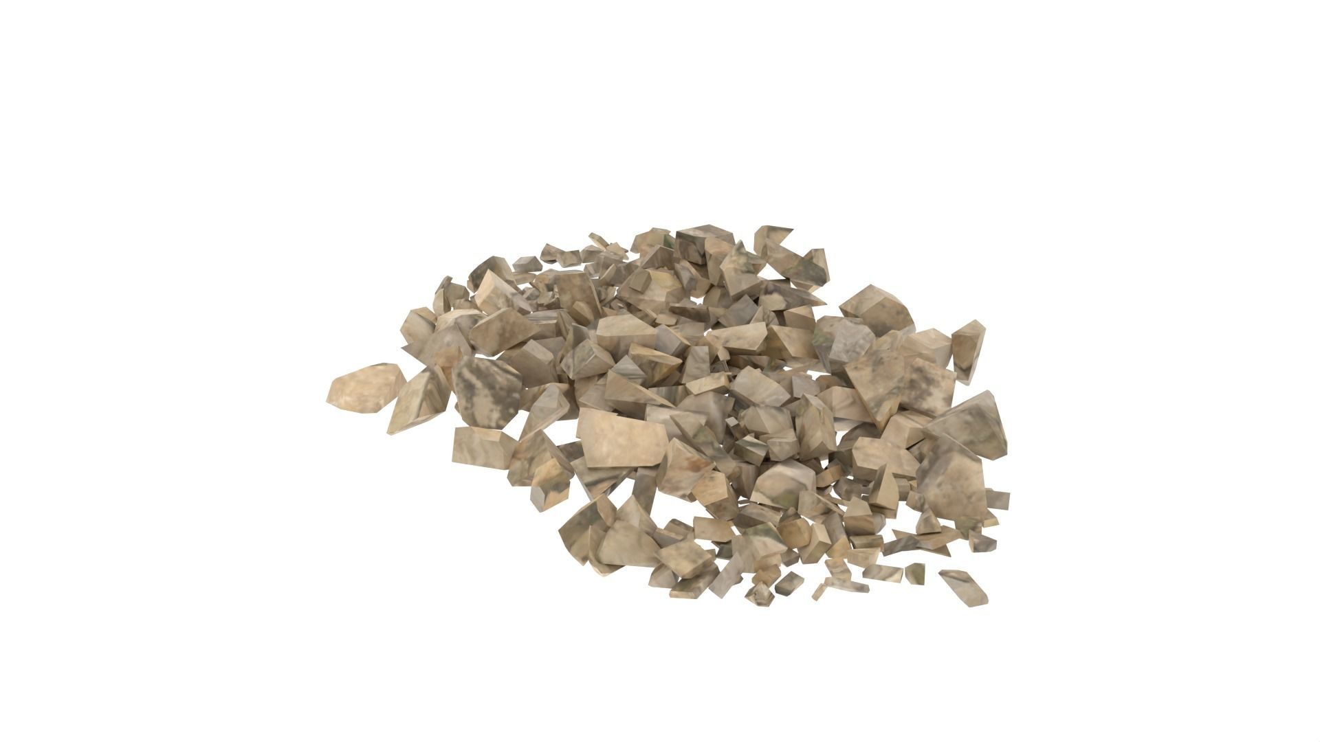 Stone pile of wood chips Low-poly 3D model_6