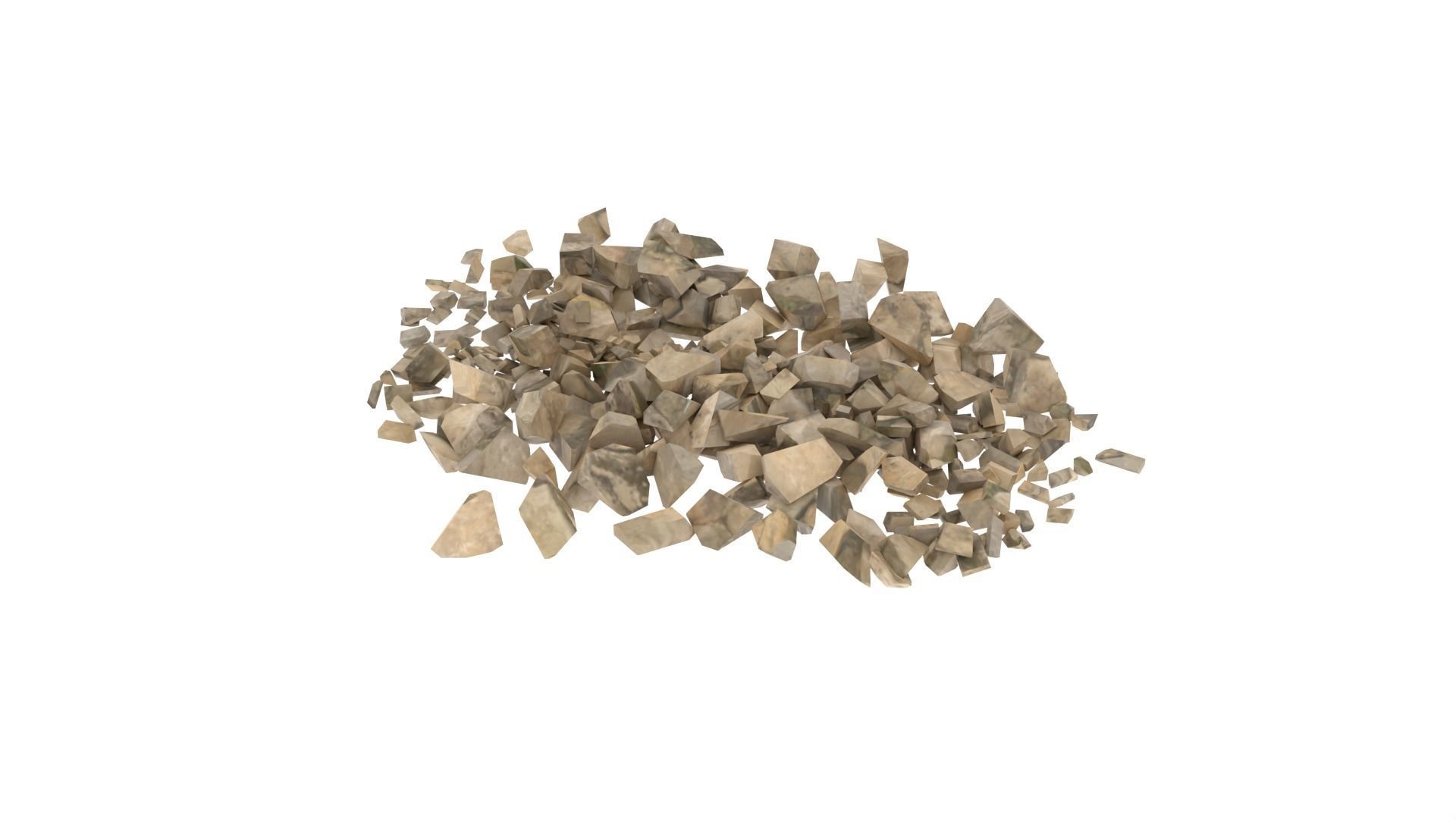 Stone pile of wood chips Low-poly 3D model_7