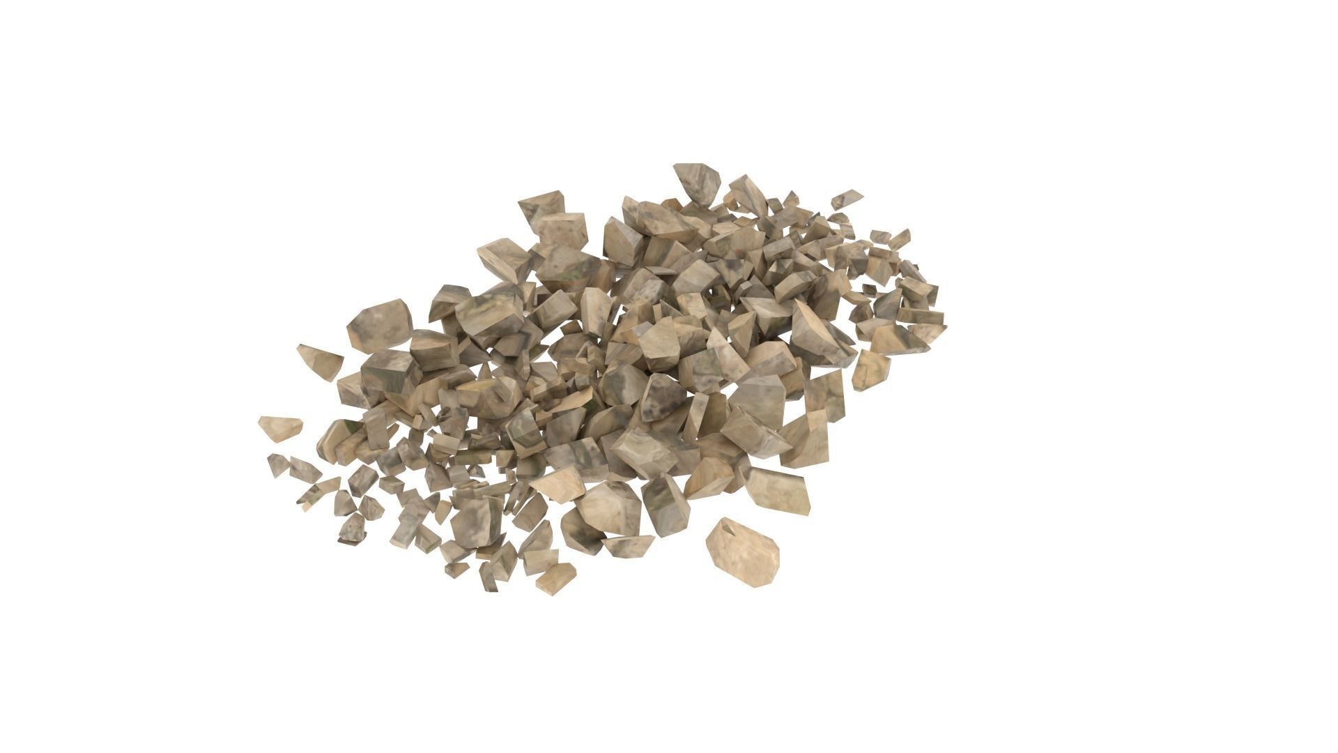 Stone pile of wood chips Low-poly 3D model_5