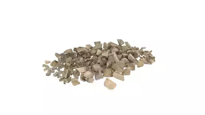 Stone pile of wood chips Low-poly 3D model