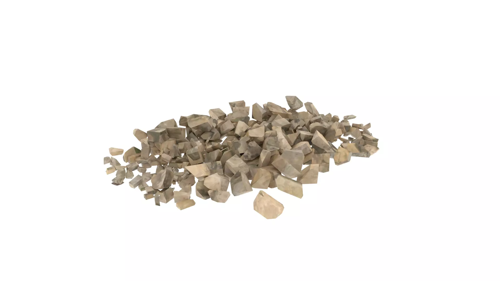 Stone pile of wood chips Low-poly 3D model_0