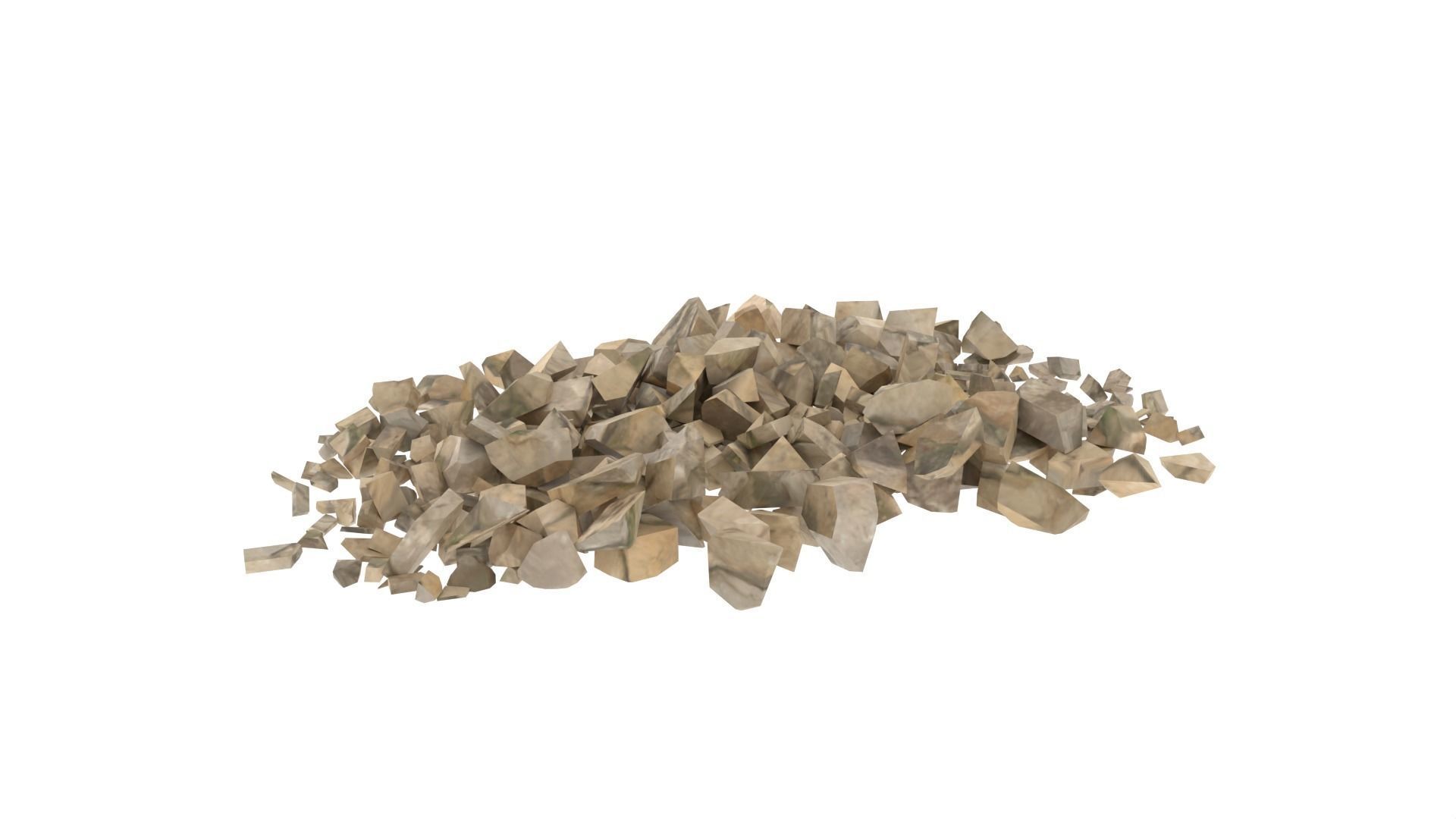 Stone pile of wood chips Low-poly 3D model_3