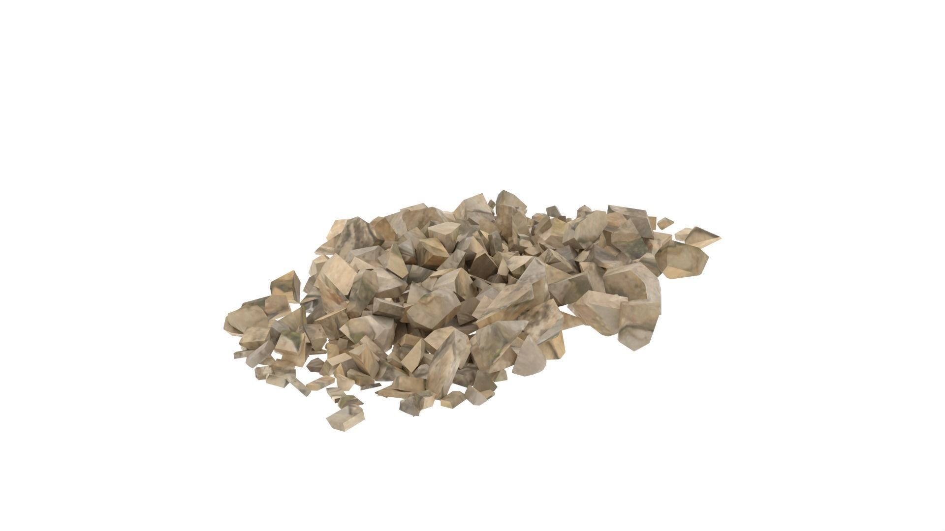 Stone pile of wood chips Low-poly 3D model_4