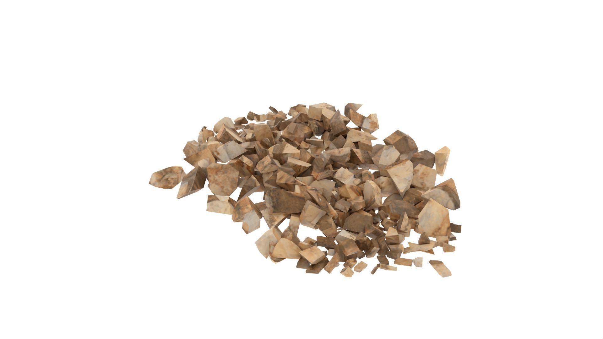Stone pile of wood chips Low-poly 3D model_6