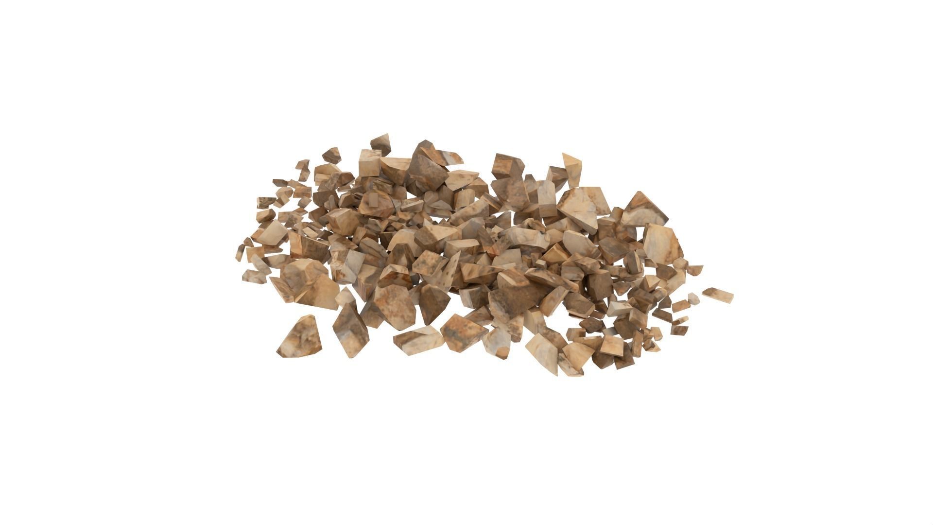 Stone pile of wood chips Low-poly 3D model_7