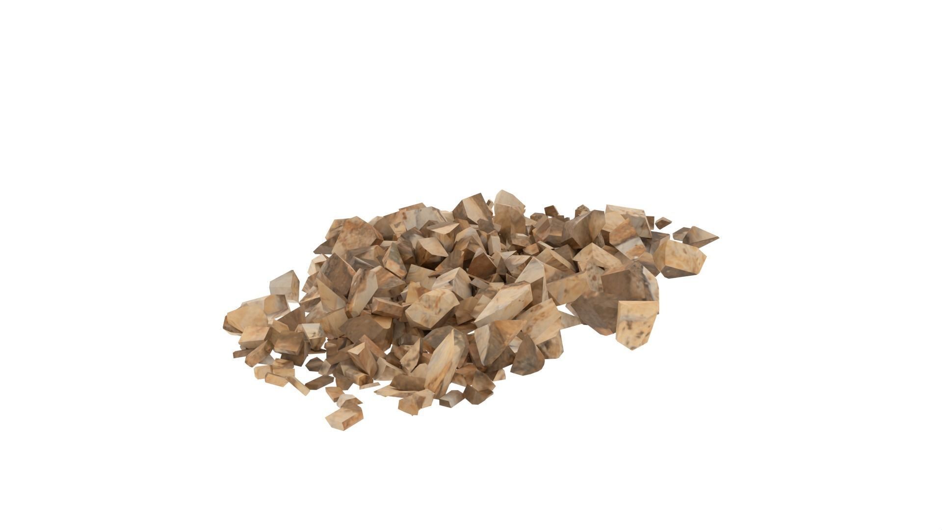 Stone pile of wood chips Low-poly 3D model_4